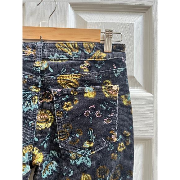 Pilcro Anthropologie The Icon Size 26 Print Corduroy Flare Pant 29.5 Inch Inseam - Picture 7 of 14